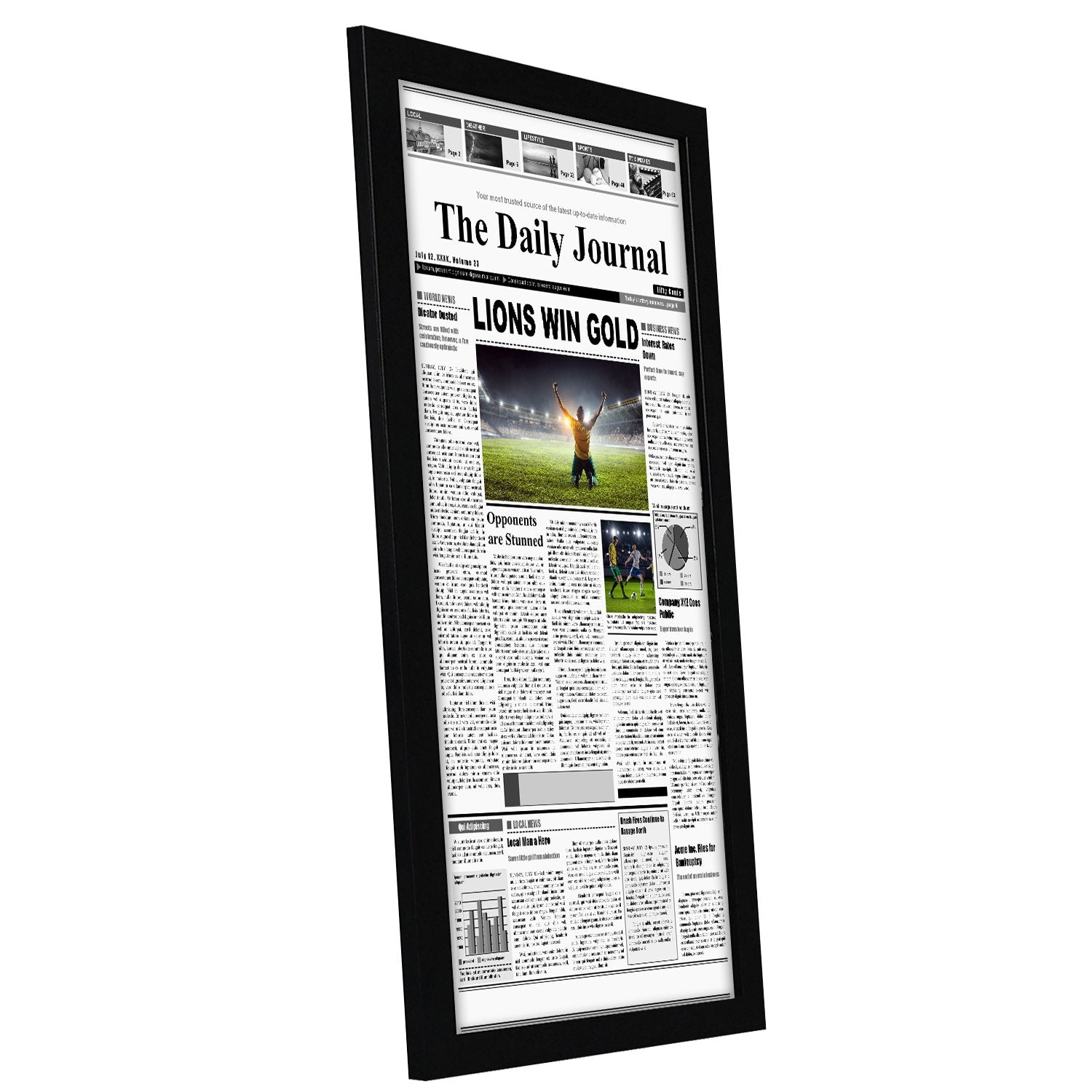 Americanflat 11x22 newspaper frame hanging hardware enables vertical or horizontal mounting