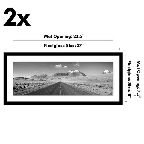 Americanflat 11x27 black frame side view showing slim, modern profile.