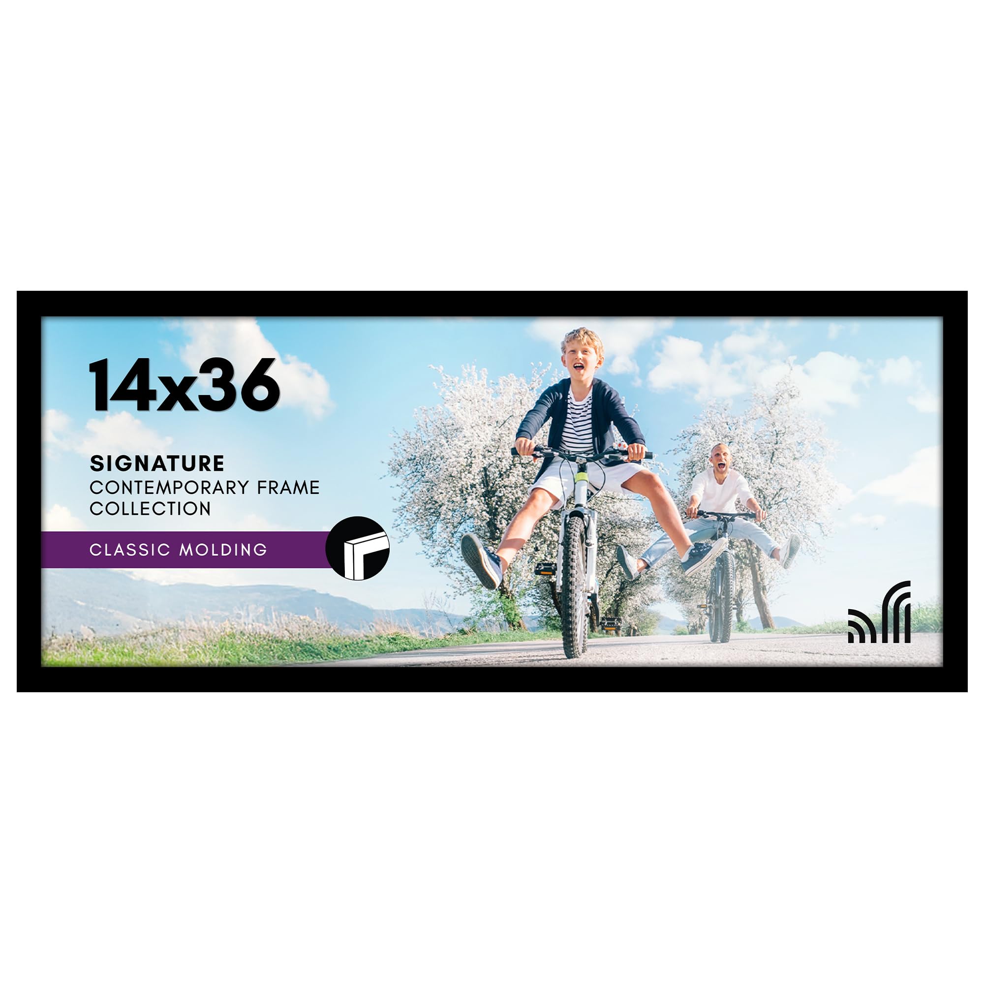Americanflat 14x36 poster frame with plexiglass front for crystal-clear display and protection