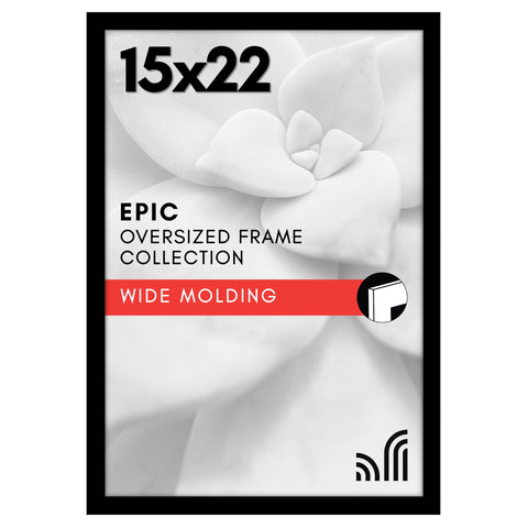 Americanflat 15x22 frame with polished plexiglass front for crystal-clear viewing and dust protection