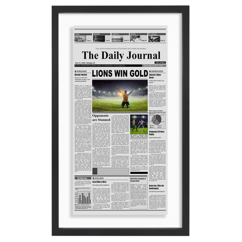 Americanflat 15x26 newspaper frame with floating front view for elegant wall display