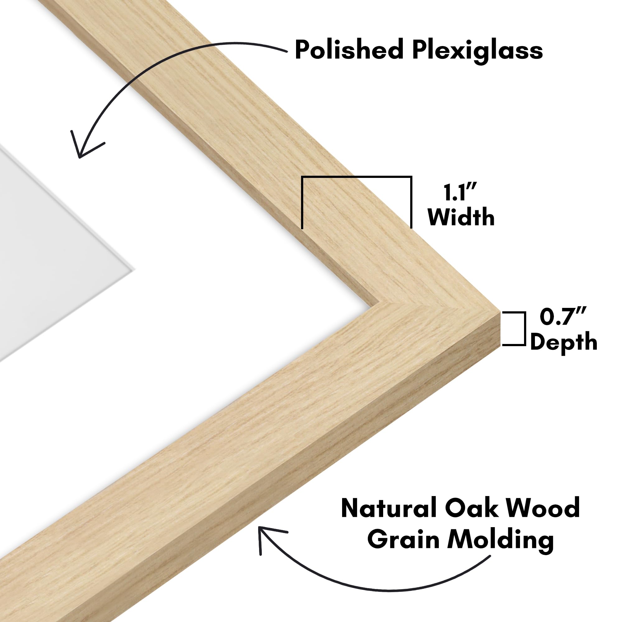 Americanflat frame shows 16x20 image with mat for versatile gallery setups.