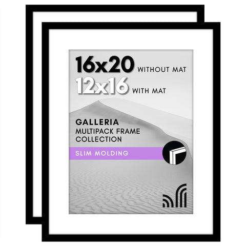 Americanflat 16x20 frame with polished plexiglass front for crystal-clear viewing.