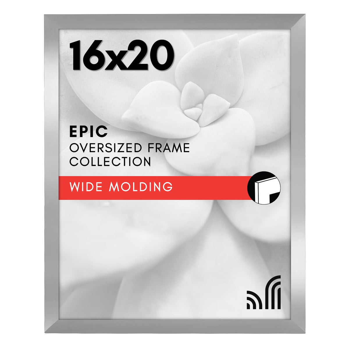Americanflat 16x20 silver frame with polished plexiglass front showcases memories clearly.