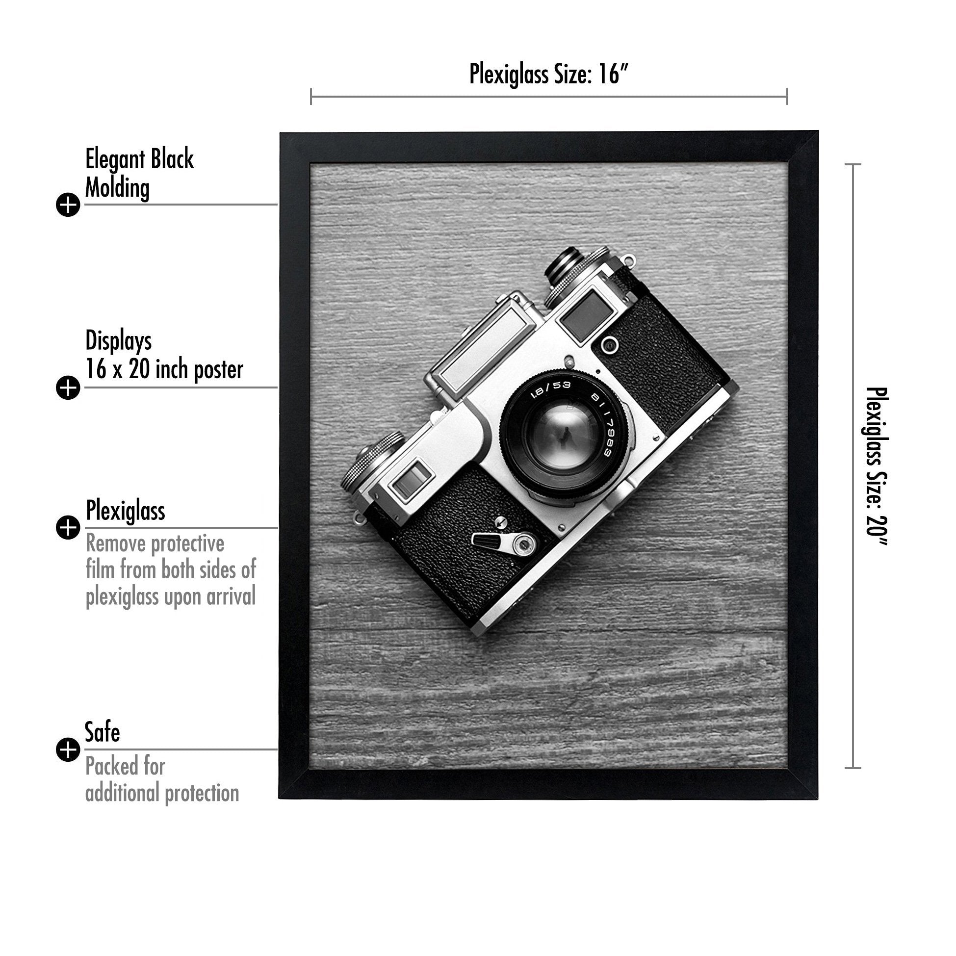 Americanflat 16x20 frame supports vertical or horizontal wall layouts