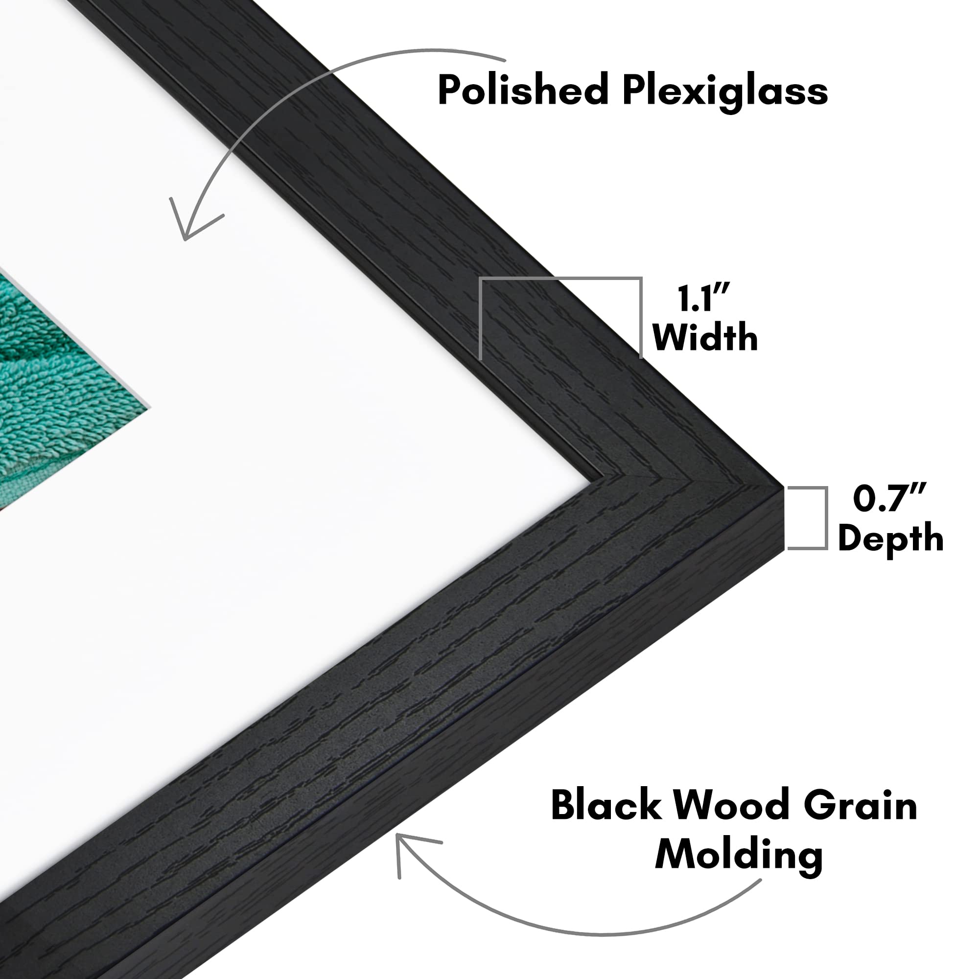 Frame showing 11x14 display option with mat for versatile layouts