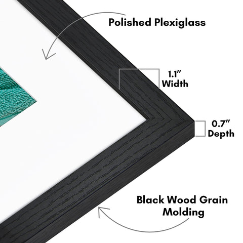 Frame showing 11x14 display option with mat for versatile layouts