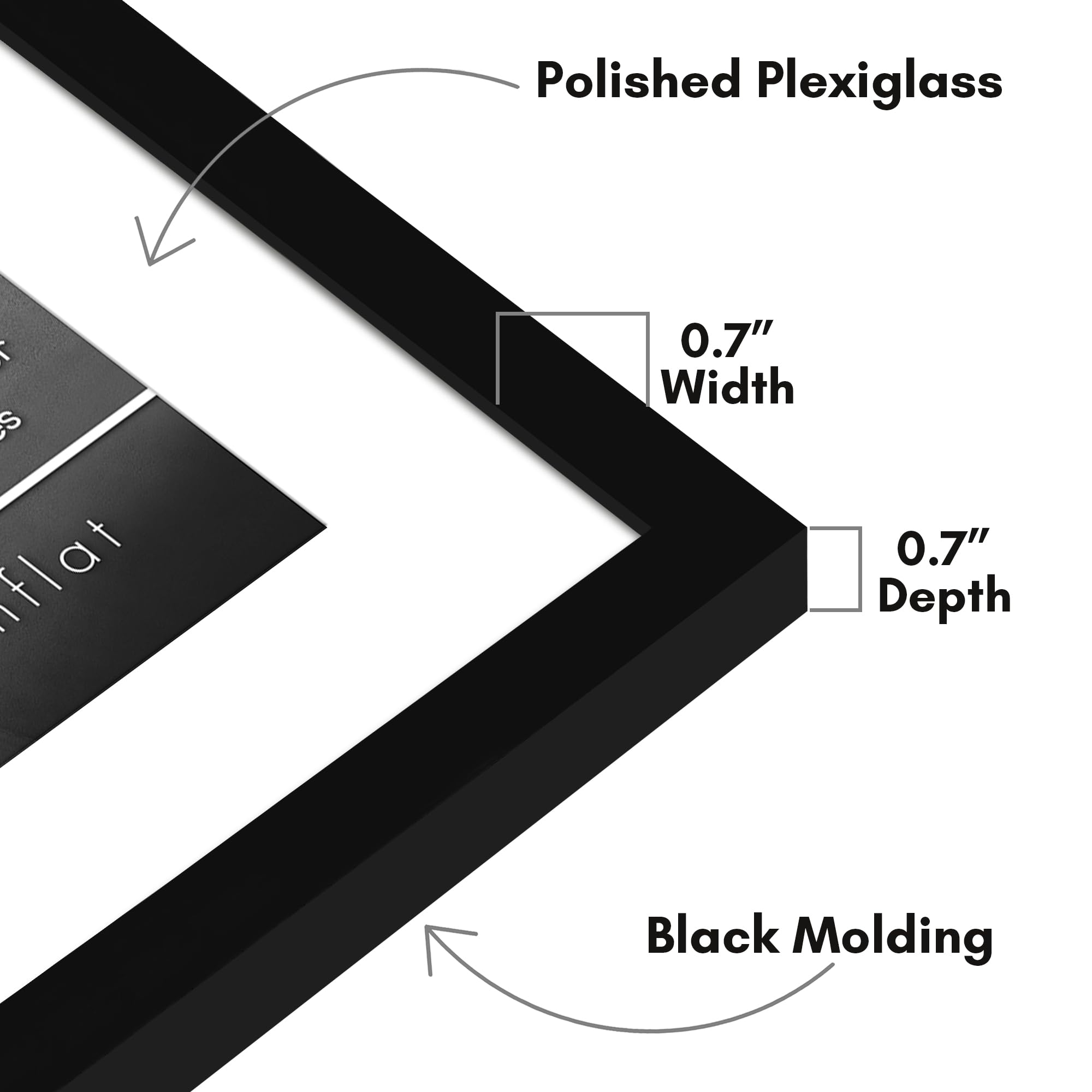 Slim black molding of Americanflat 16x22 frame adds a modern silhouette
