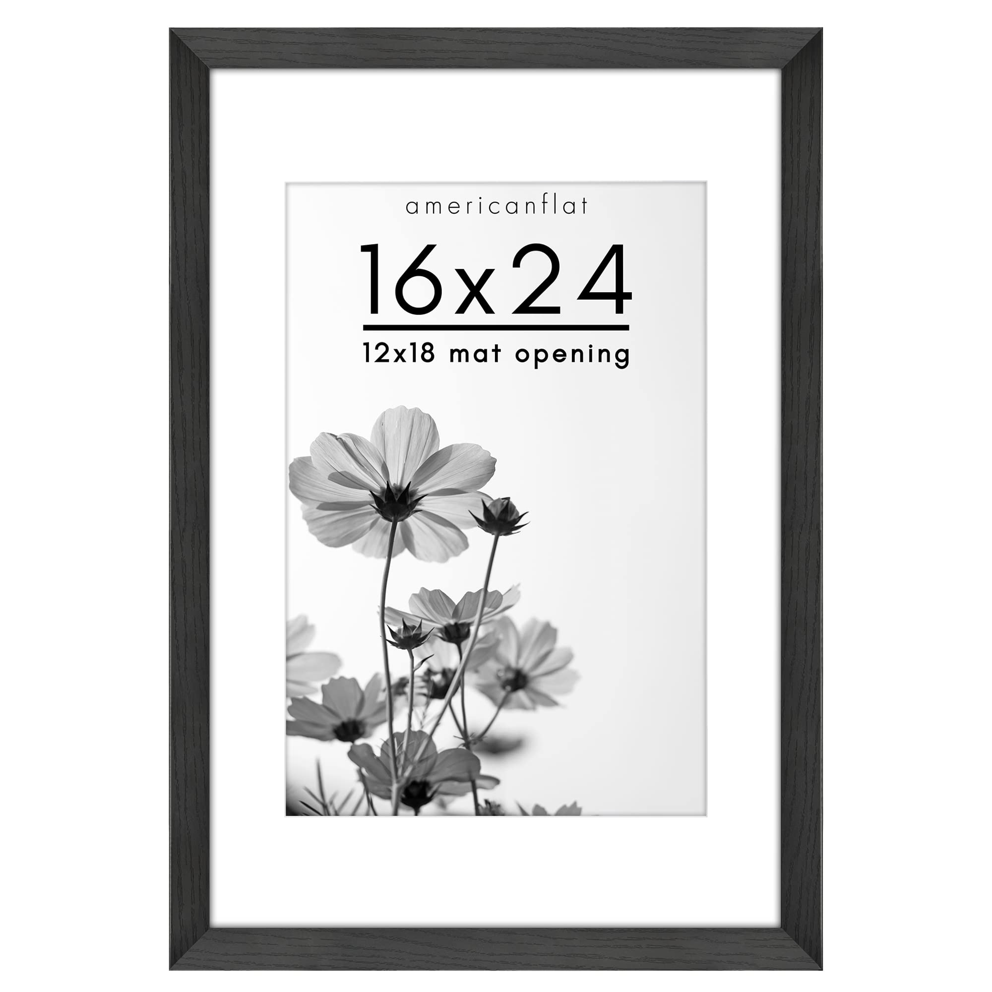 Americanflat 16x24 frame with polished plexiglass offers crystal-clear viewing and protection.