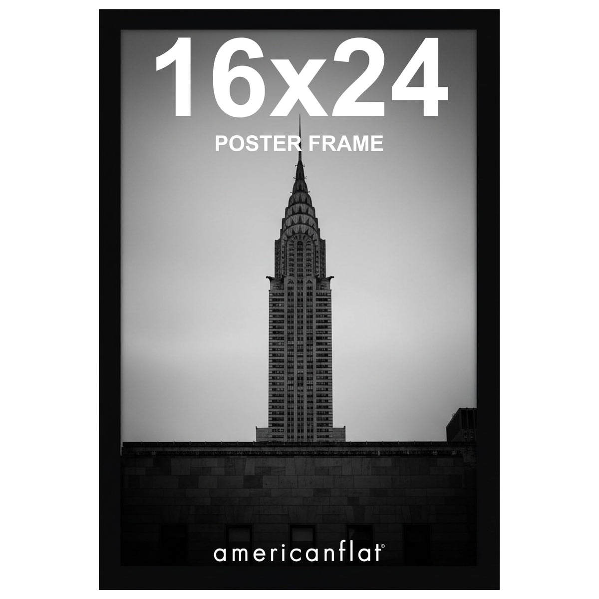 Americanflat 16x24 poster frame with polished plexiglass for crystal-clear viewing
