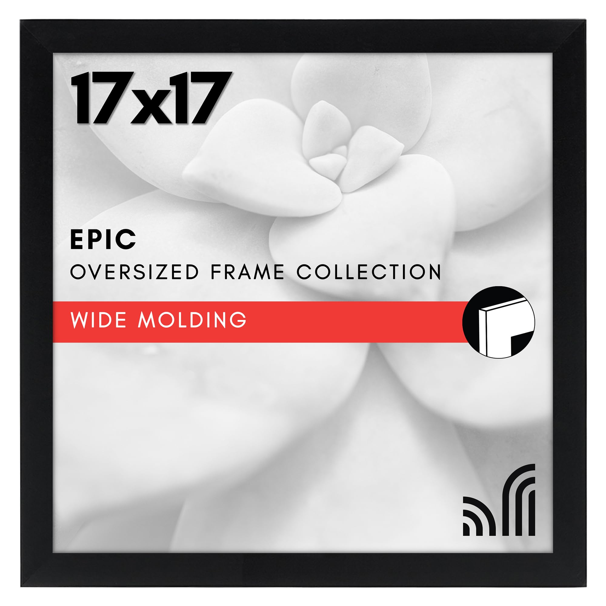 Americanflat 17x17 square frame with polished plexiglass for crystal-clear photo display.