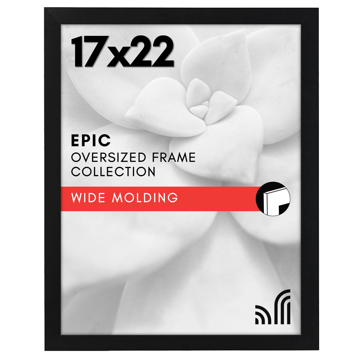 Americanflat 17x22 frame with polished plexiglass front for crystal-clear wall displays.