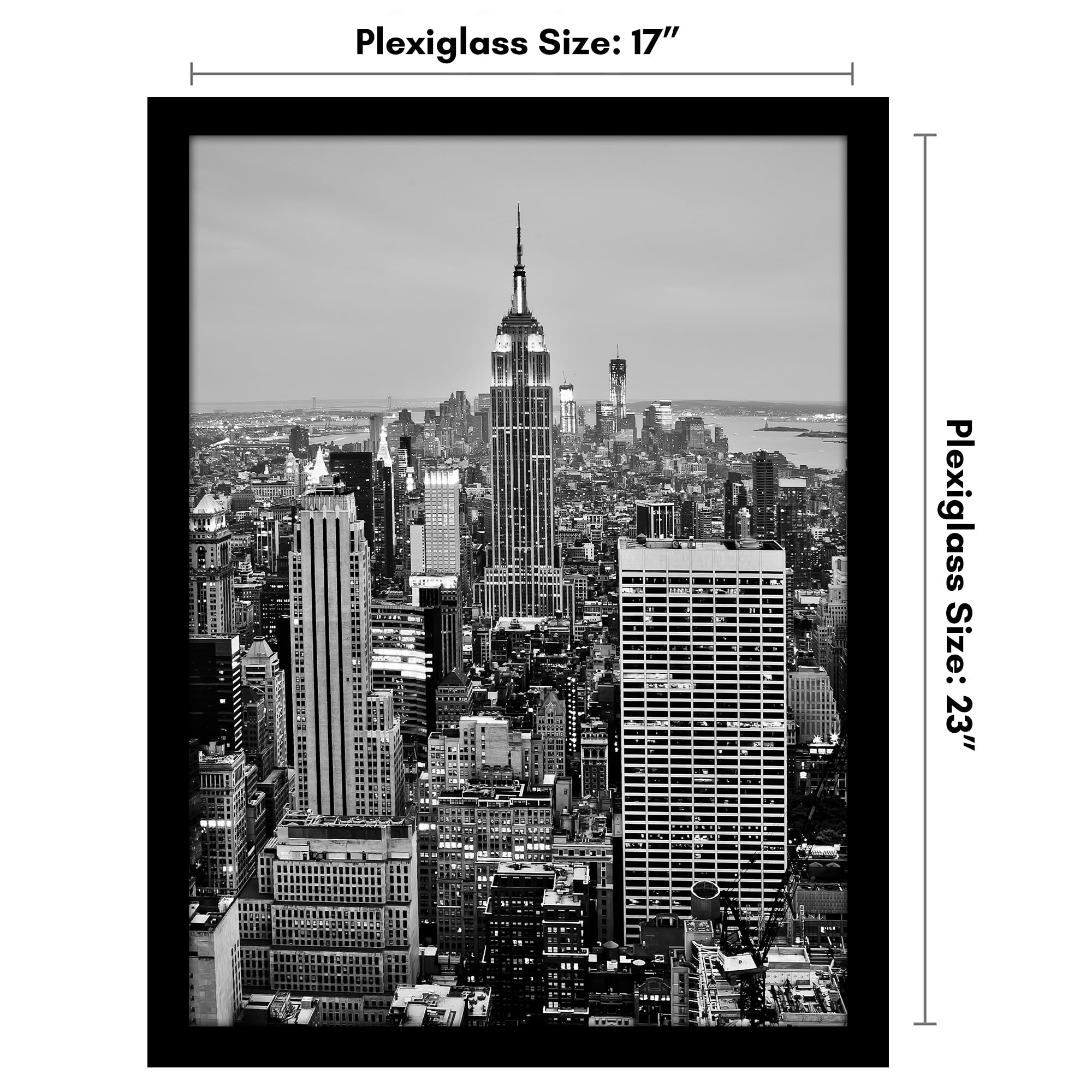 Americanflat 17x23 frame side profile showing wide molding for bold display.