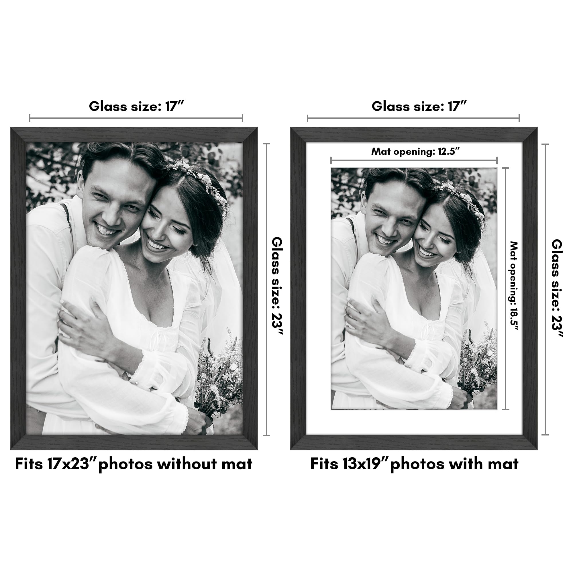 Americanflat 17x23 frame with mat displays 13x19 option