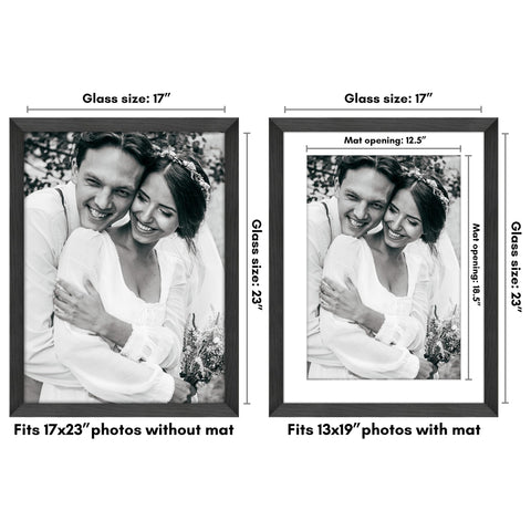 Americanflat 17x23 frame with mat displays 13x19 option