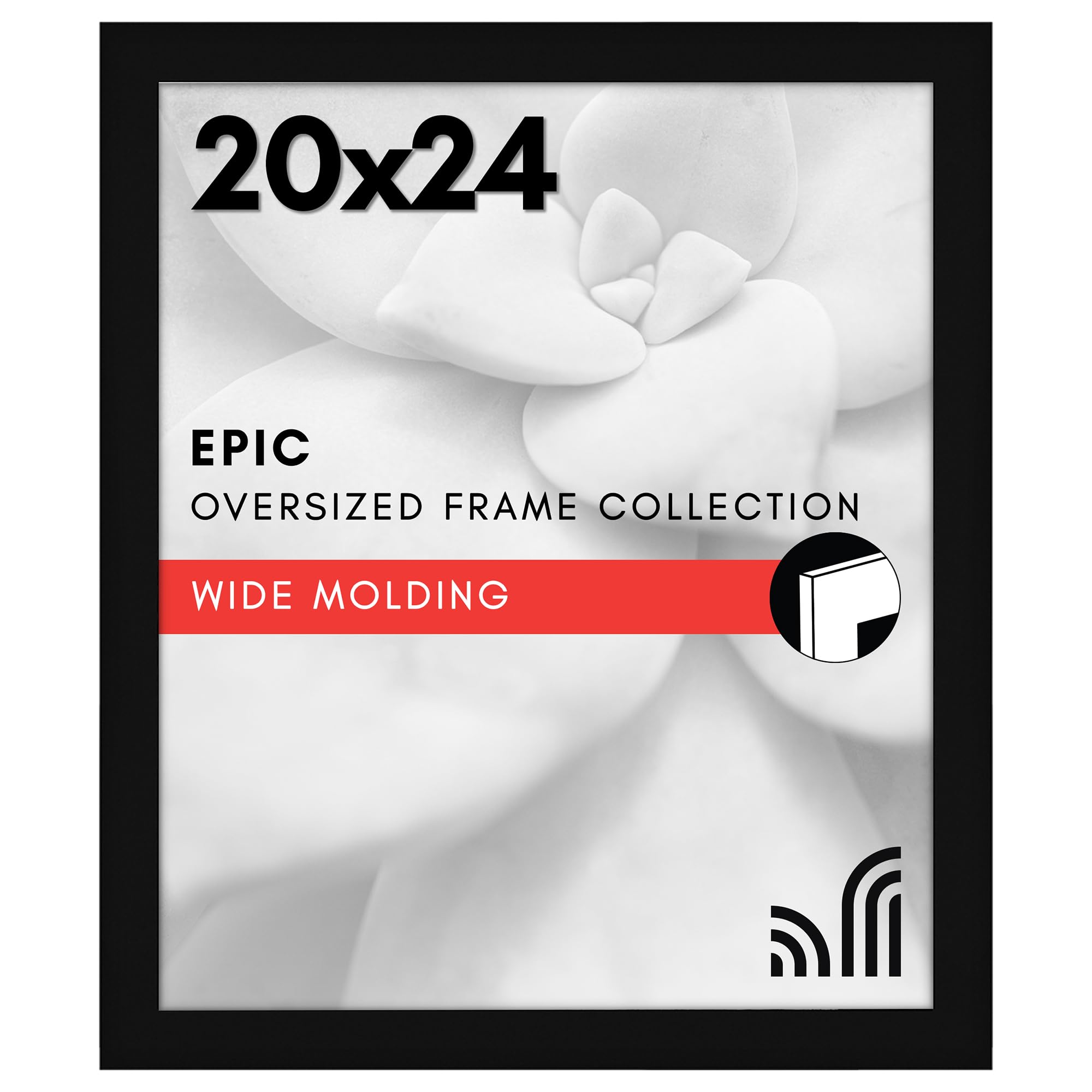 Americanflat 20x24 frame with polished plexiglass for crystal-clear viewing and dust protection.