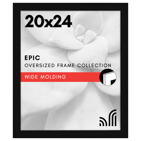 Americanflat 20x24 frame with polished plexiglass for crystal-clear viewing and dust protection.