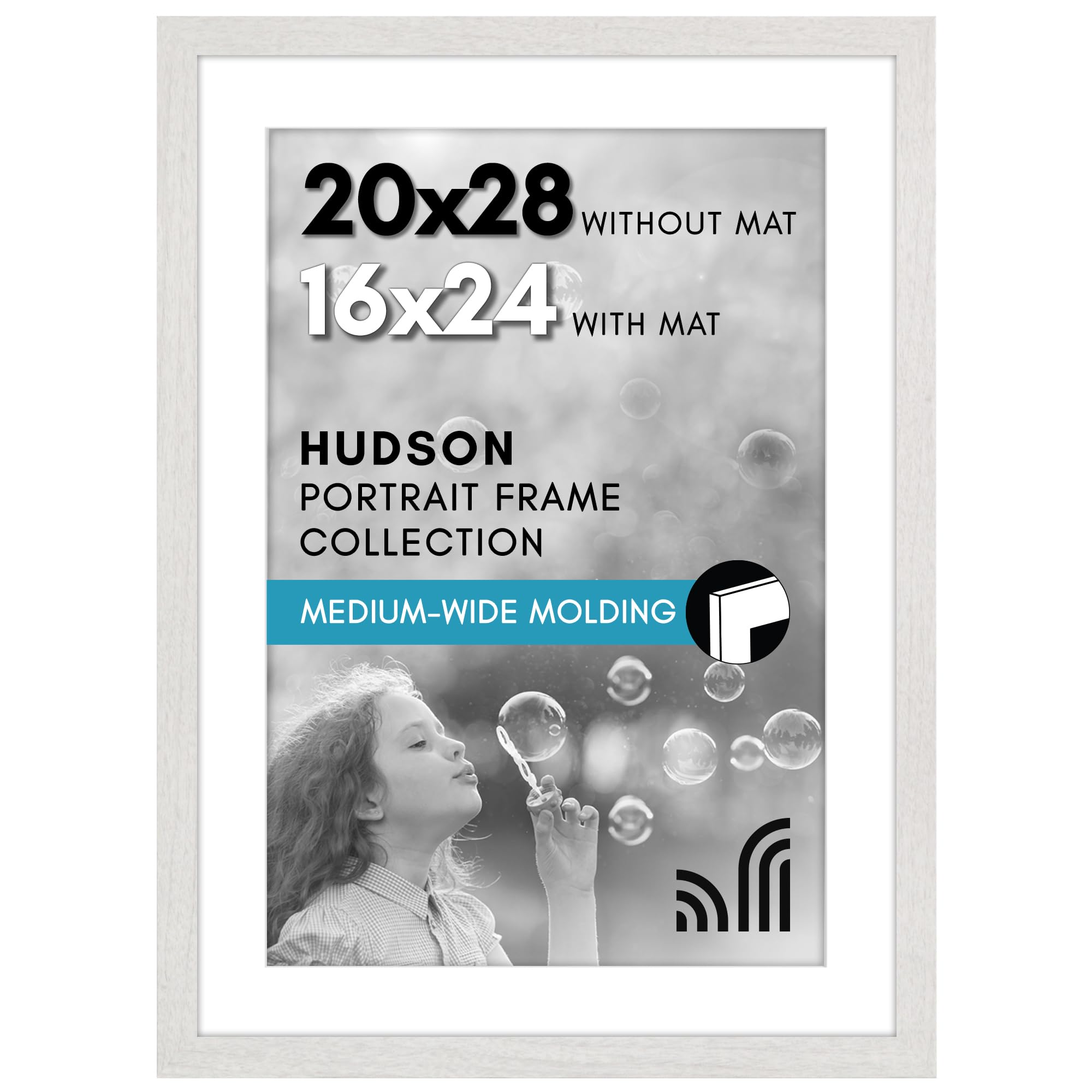 Americanflat 20x28 frame with plexiglass front for crystal-clear viewing and protection.