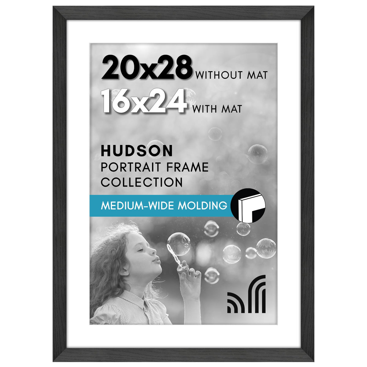 Americanflat 20x28 frame with polished plexiglass for crystal-clear viewing