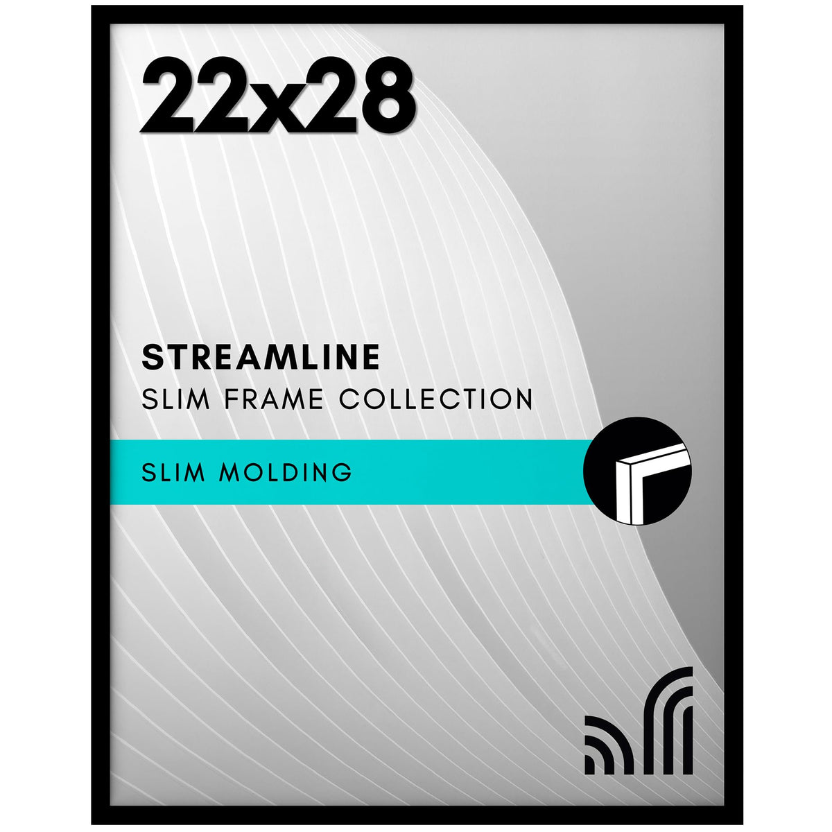 Americanflat 22x28 frame with slim molding for a sleek, modern display