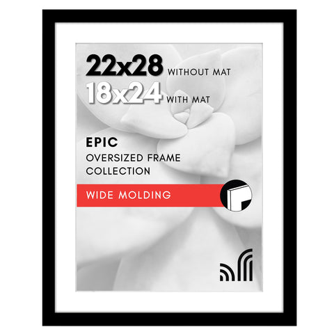 Americanflat 22x28 frame with plexiglass front showing a clear view of a poster