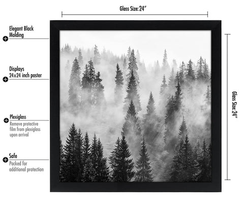 Americanflat 24x24 frame with wide molding enhances display of photos and art.