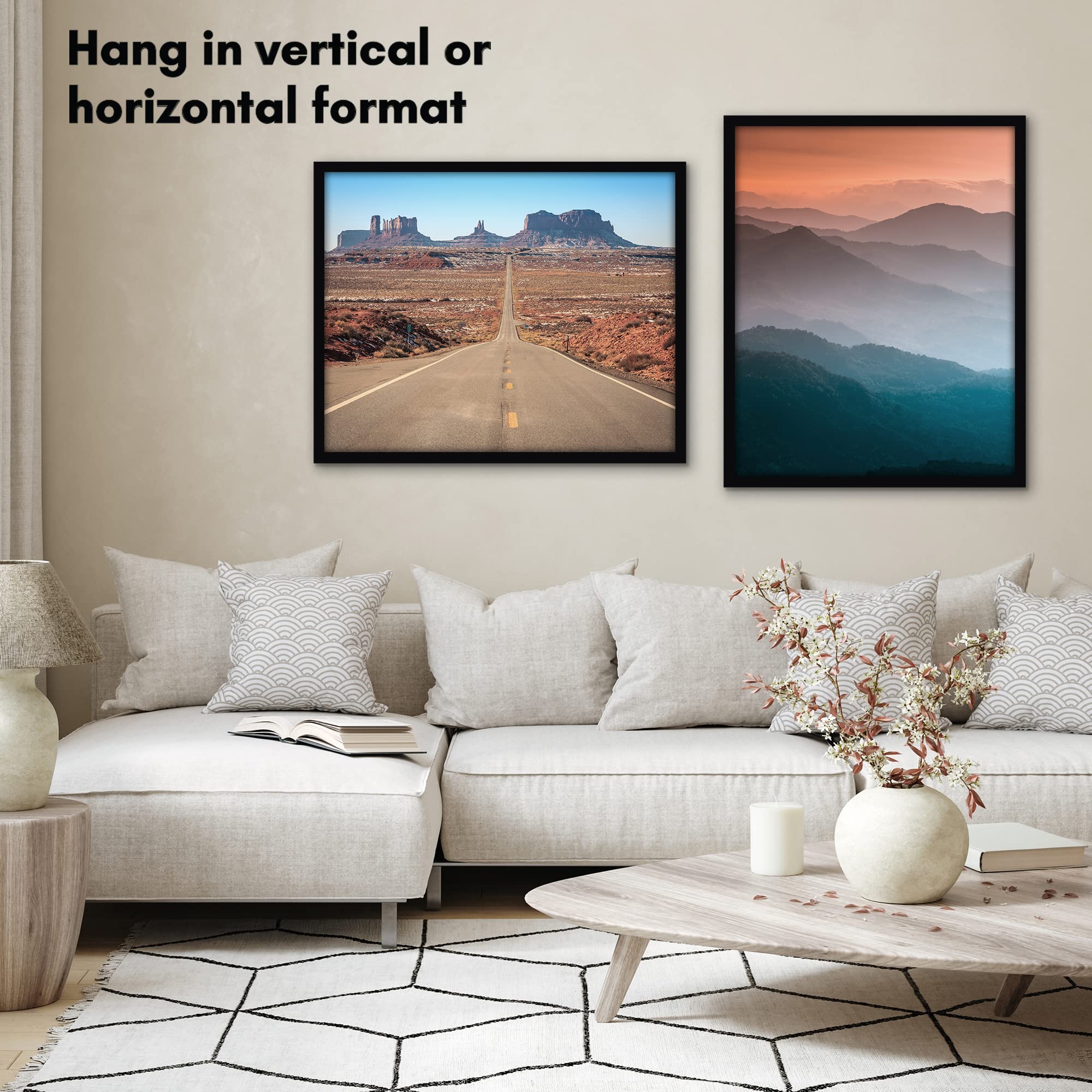 Americanflat 24x30 frame enables easy photo swaps with turn buttons.