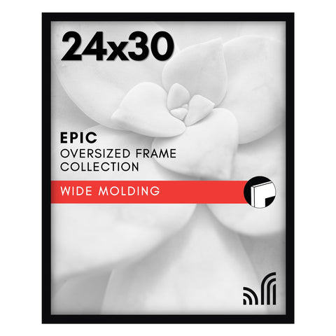 Americanflat 24x30 frame with polished plexiglass front for crystal-clear viewing and protection.
