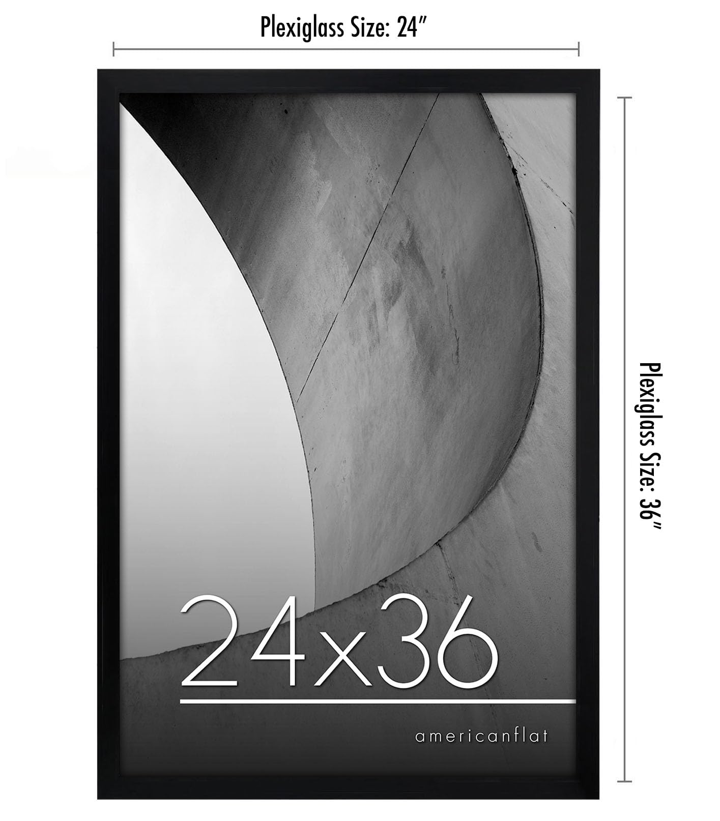 Americanflat 24x36 frame closeup showing slim black border