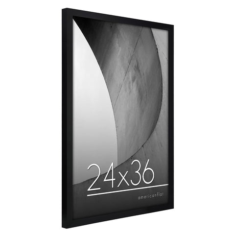 Americanflat 24x36 frame on living room wall with posters