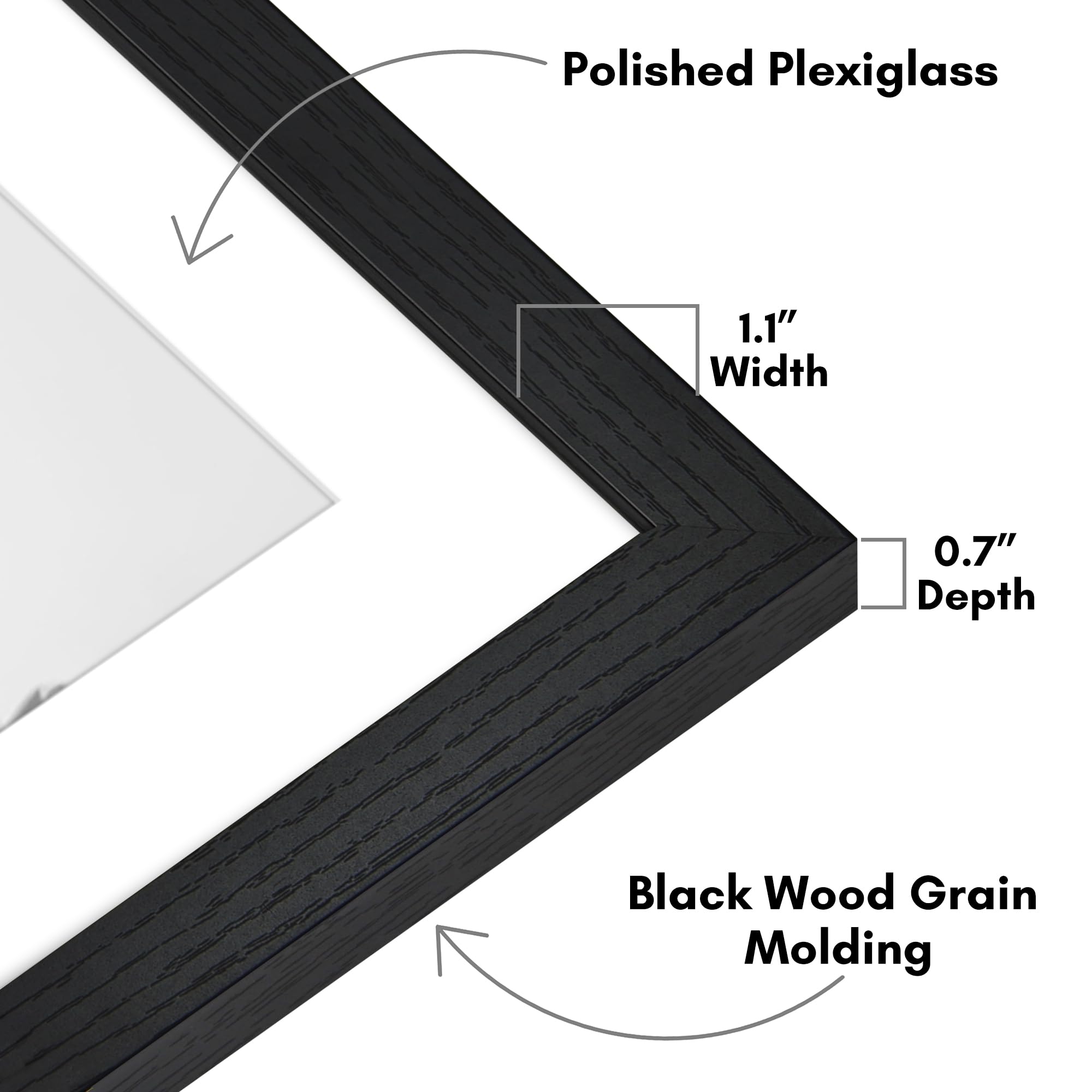 Americanflat frame displaying 22x28 mat option for versatile wall presentation.