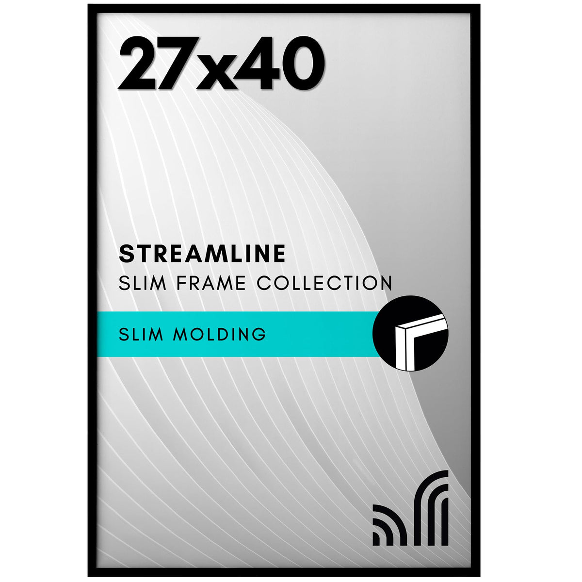 Americanflat 27x40 frame with polished plexiglass for clear display and protection