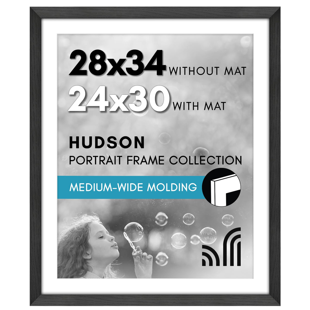 Americanflat 28x34 frame with plexiglass front for clear, dust-free displays