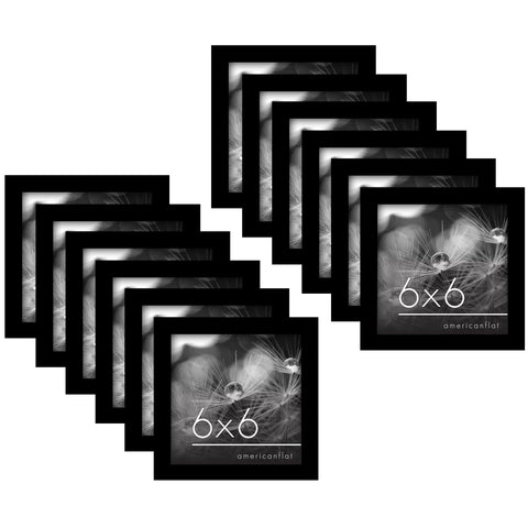 Americanflat 6x6 frame with polished plexiglass, front view for elegant wall or desk display.
