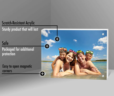 Americanflat 8x10 frame opened by magnetic corners ready for inserting photo