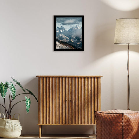 Back of the frame features a sturdy backboard and turn buttons.