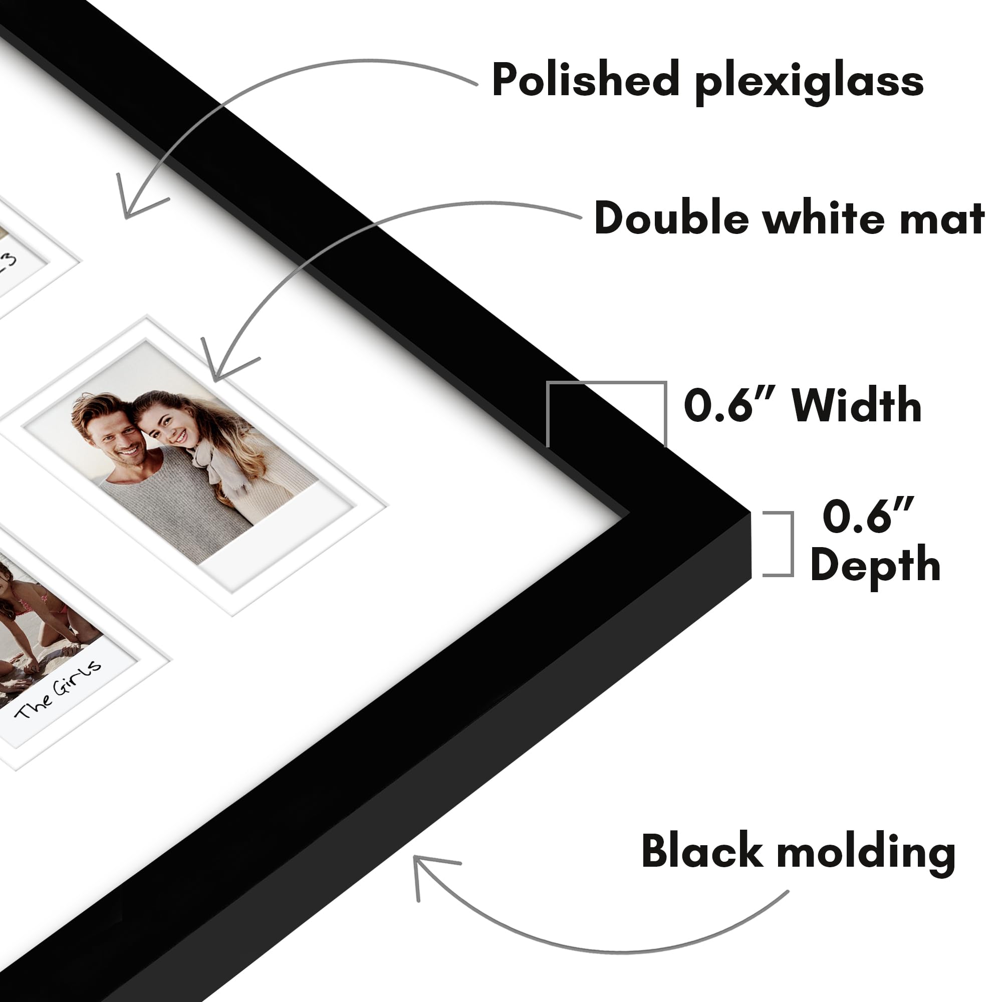 Americanflat backboard with turn points keeps photos securely in place