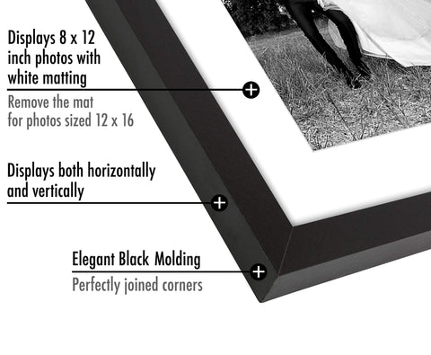 Americanflat black frame close-up highlighting durable MDF molding for timeless wall decor.