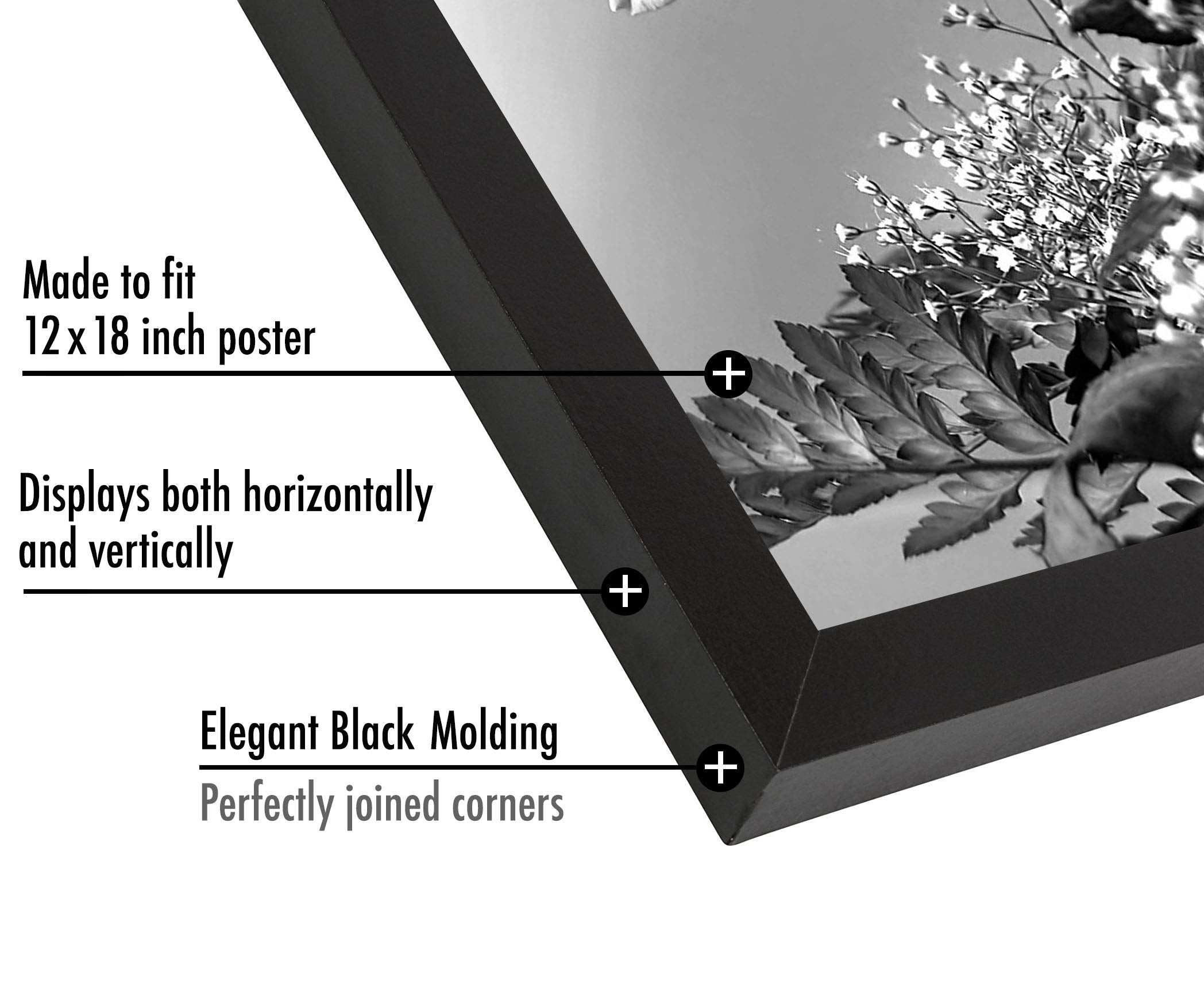 Black Americanflat frame with hanging hardware for vertical or horizontal mounting.