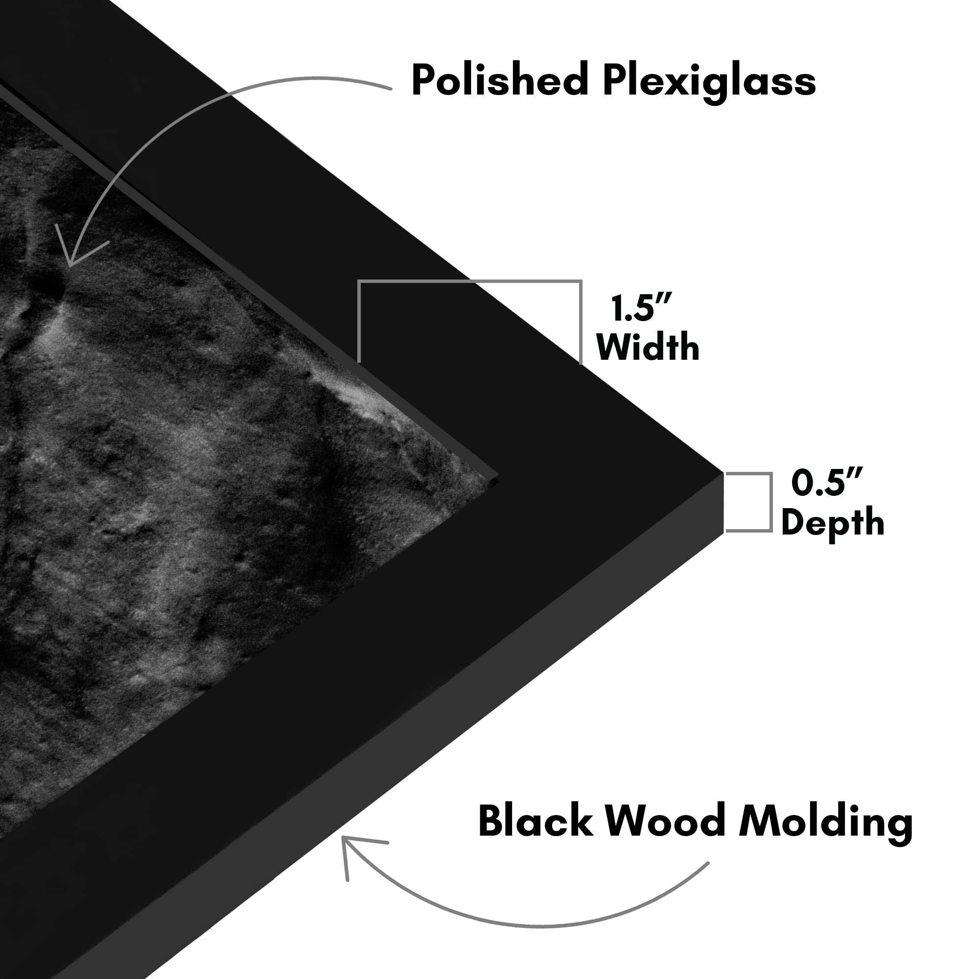 Americanflat black frame with hanging hardware supports vertical or horizontal wall layouts.
