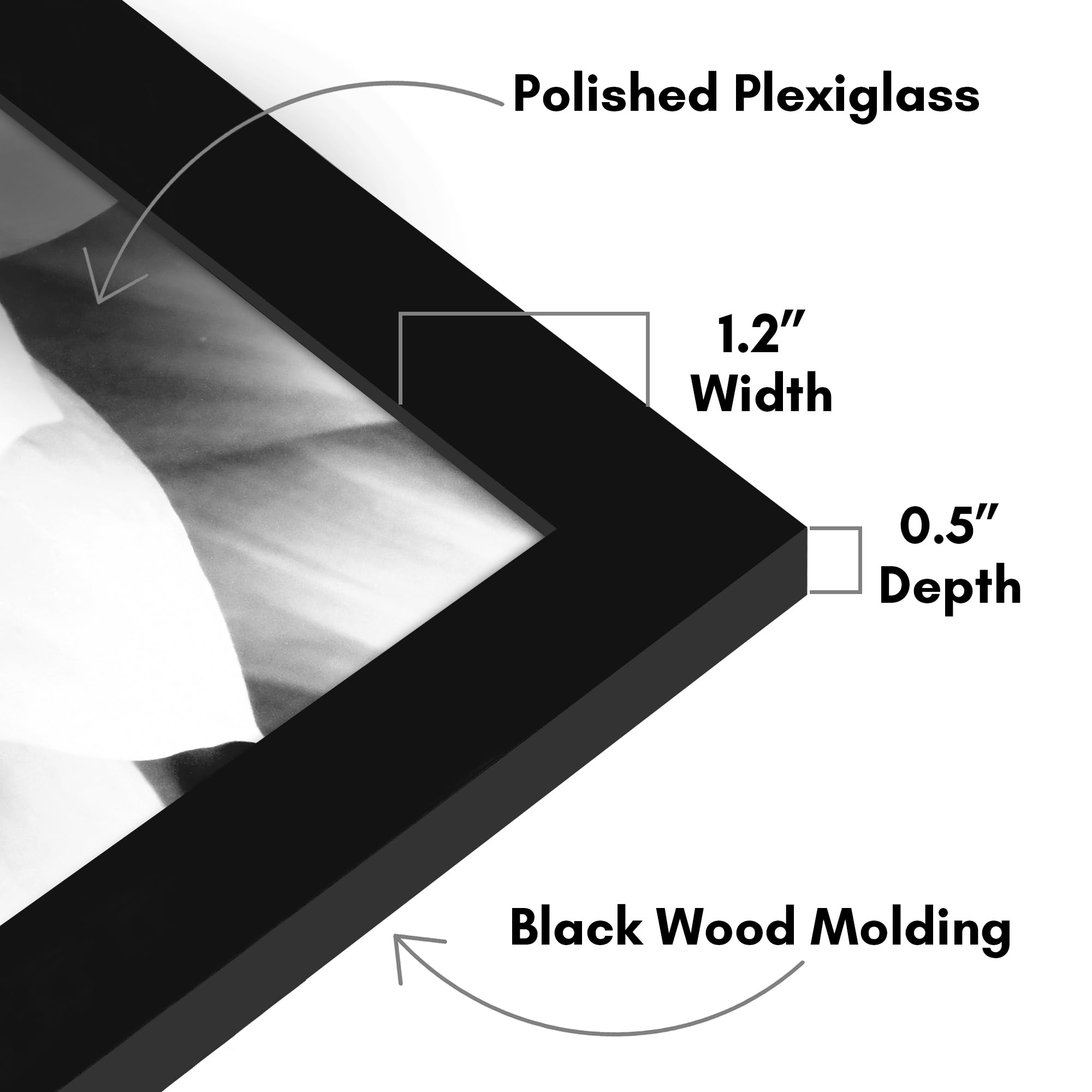Americanflat black frame displayed horizontally for posters or large prints