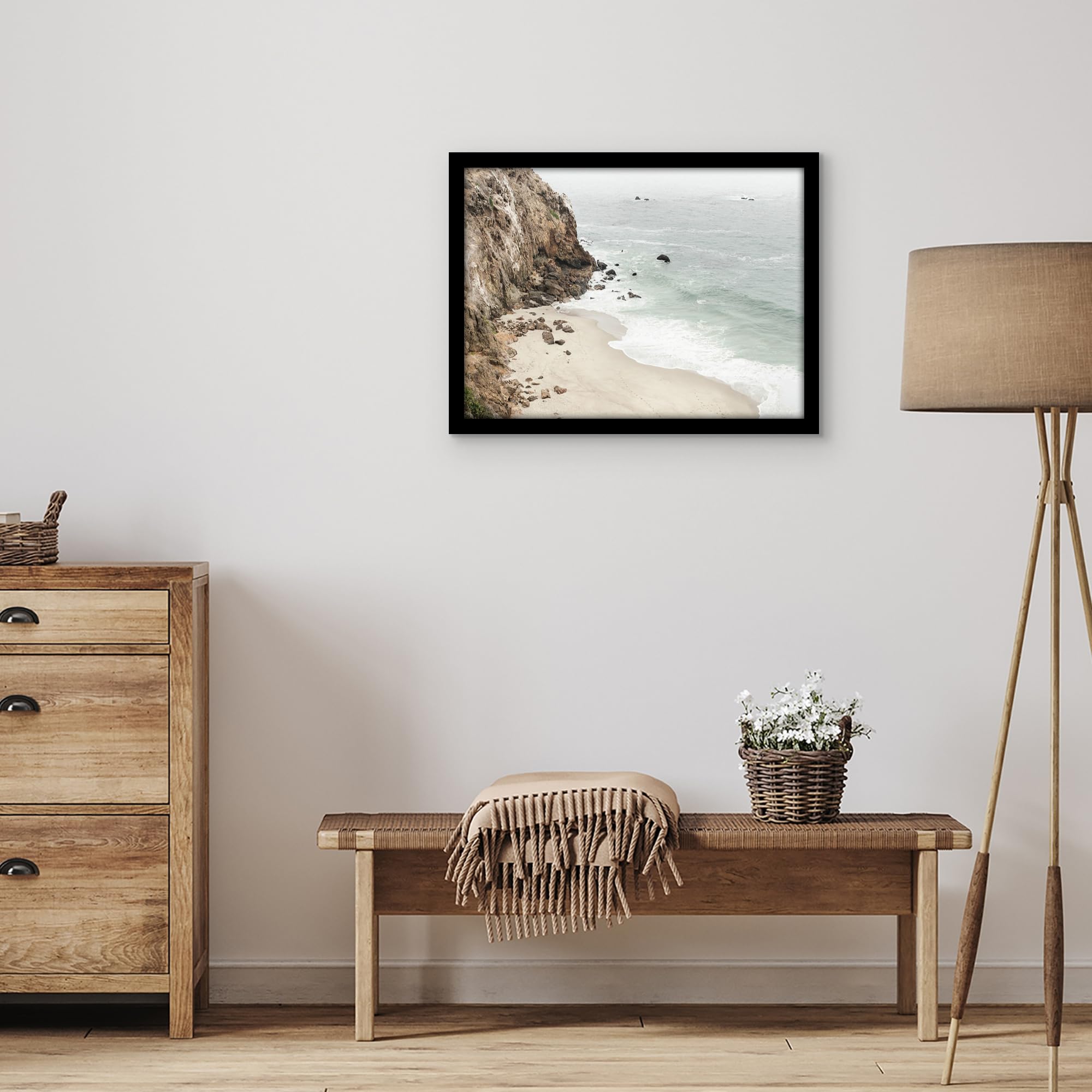 Americanflat black frame includes hardware for easy wall mounting.