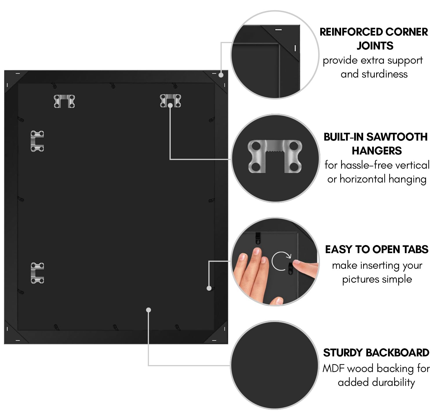 Americanflat black frame with polished plexiglass protects memories from dust