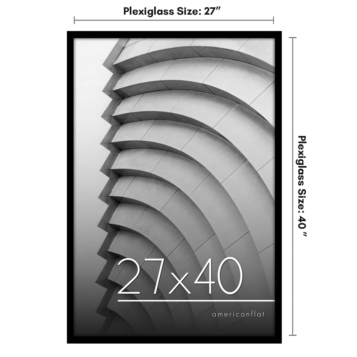Americanflat black frame mounted on wall for portrait or poster display