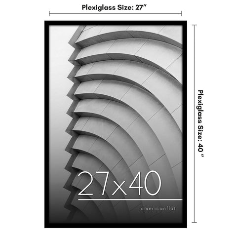 Americanflat black frame mounted on wall for portrait or poster display