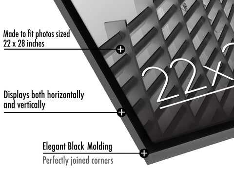 Americanflat black frame fits vertical or horizontal wall displays