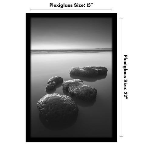 Americanflat black frame with wide molding highlights oversized photos with bold modern presence