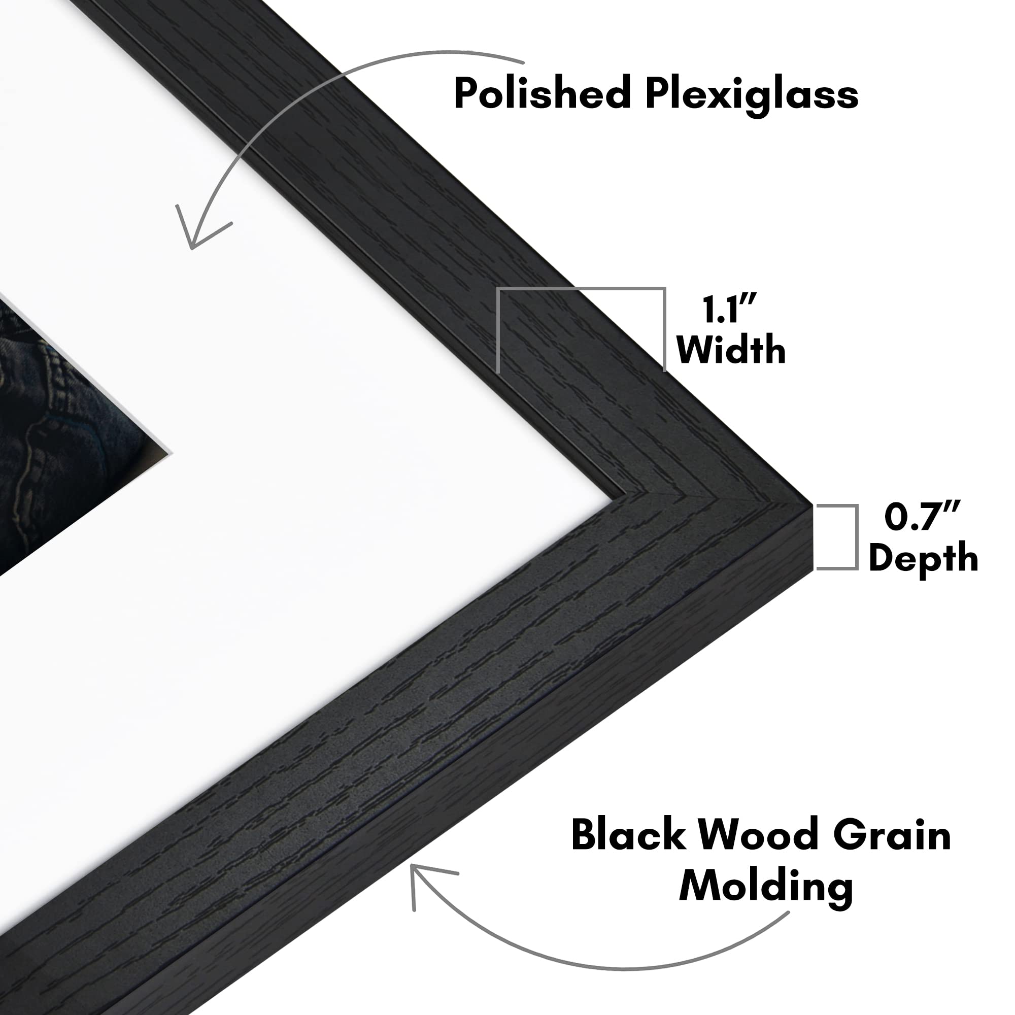 Americanflat black woodgrain finish adds timeless decor appeal