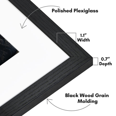 Americanflat black woodgrain finish adds timeless decor appeal
