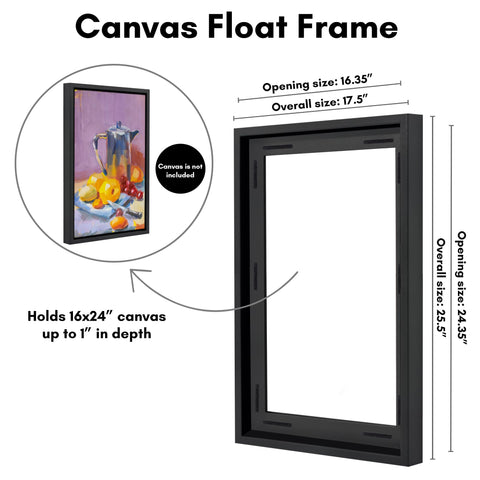 Americanflat canvas floating frame on wall display enhances decor with gallery look